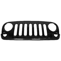 2007-2017 Jeep Wrangler JK Front Hood Grille Gloss Black